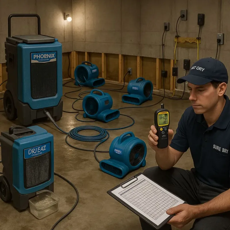 Structural Drying and Dehumidification process in Lewiston, MN
